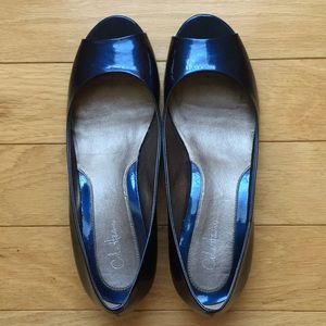 Cole Haan peep toe wedge